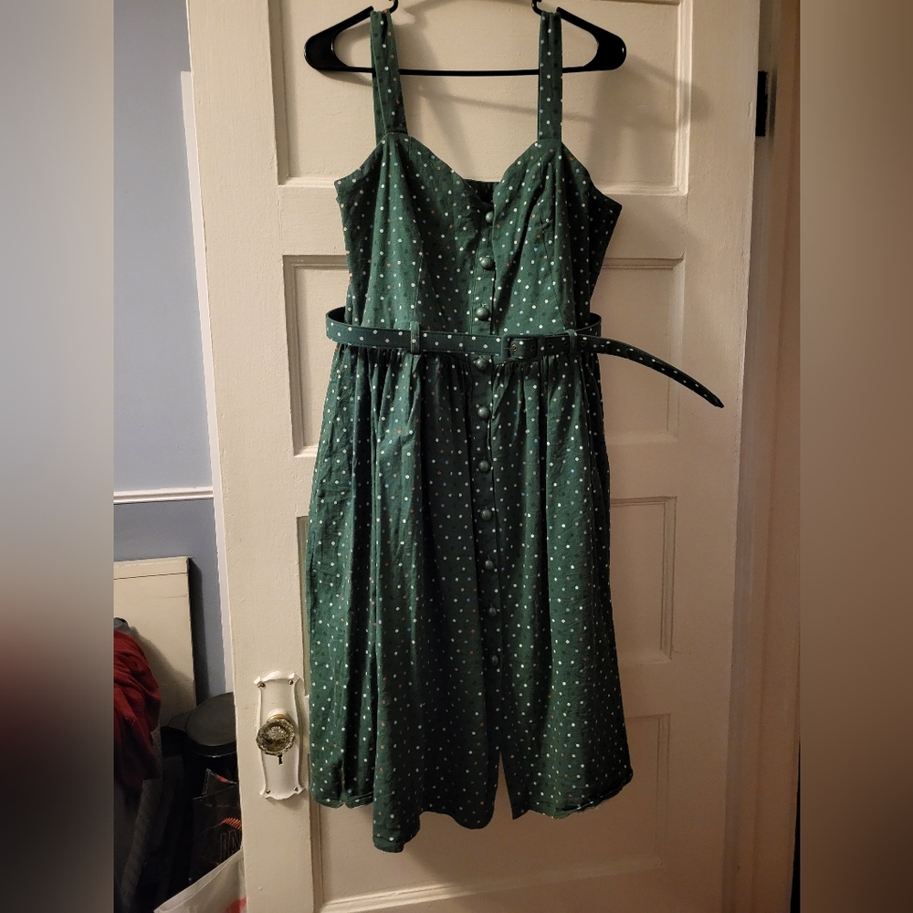 Green Polka dot Dress